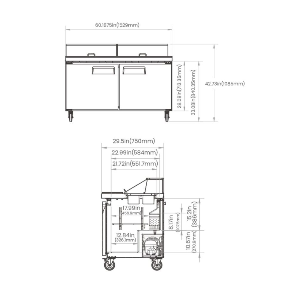 HKN-SPT48R2С Sandwich Prep Table