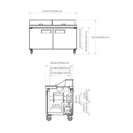 HKN-SPT48R2С Sandwich Prep Table