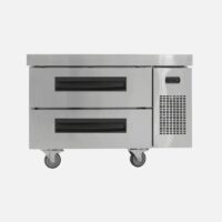Hurakan HKN-CB36R1S stainless-steel refrigerated chef base with single drawer and heavy-duty worktop