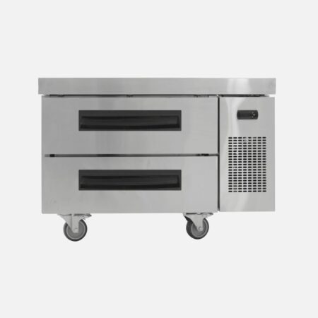 Hurakan HKN-CB36R1S stainless-steel refrigerated chef base with single drawer and heavy-duty worktop