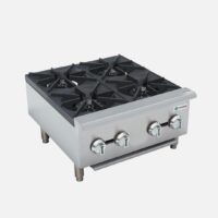 Hurakan HKN-XRCG24-4A 24-inch Gas Hot Plate with four 25,000 BTU burners and stainless steel construction.