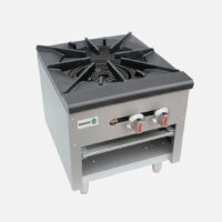 Hurakan HKN-XRFSG18-1A single-burner Gas Stock Pot Range with 85,000 BTU dual-ring cast-iron burner and stainless steel body.