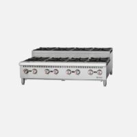 Hurakan HKN-XRCG48-8A 48-inch Gas Hot Plate with eight 25,000 BTU burners, manual controls, and stainless-steel body for commercial use.