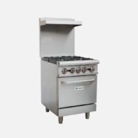 Hurakan HKN-XRFG24O4A 24″ Gas Range with four 30,000 BTU burners and 31,000 BTU oven.
