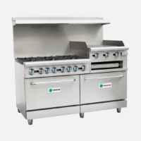 Hurakan HKN-XRFG60O6GB24W – Gas Range with 24" Griddle, Salamander & Ovens