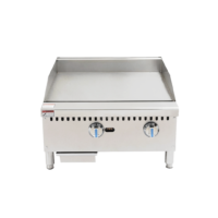HKN-PSXGL24W Hurakan 24" Countertop Gas Griddle with 2 Burners