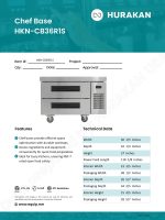 Hurakan HKN-CB36R1S stainless-steel refrigerated chef base with single drawer and heavy-duty worktop