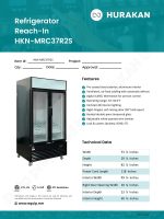 Hurakan HKN-MRC37R2S Double Glass Door Reach-In Refrigerator