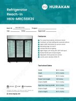 Hurakan HKN-MRC56R3S Triple Glass Door Reach-In Refrigerator