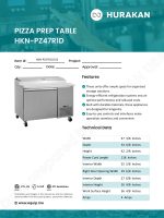 Hurakan HKN-PZ47RID stainless steel pizza prep table with refrigerated base and 9-pan top
