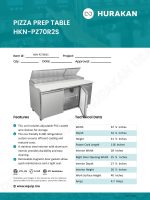 Hurakan HKN-PZ70R2S stainless-steel double-door pizza prep table with refrigerated base and 9-pan top
