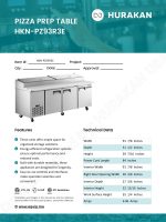 Hurakan HKN-PZ93R3E stainless-steel triple-door pizza prep table with refrigerated base and 12-pan top