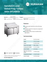 Hurakan HKN-SPT48R2E 48-inch Salad and Sandwich Prep Table