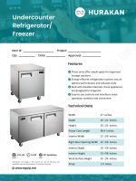 Hurakan Undercounter Refrigerator / Freezer
